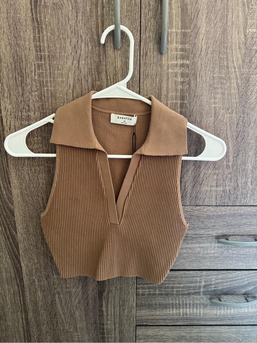Babaton sculpt knit polo tank